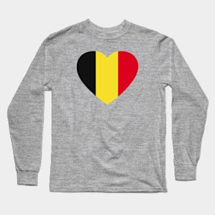 I Love Belgium // Heart-Shaped Belgian Flag Long Sleeve T-Shirt